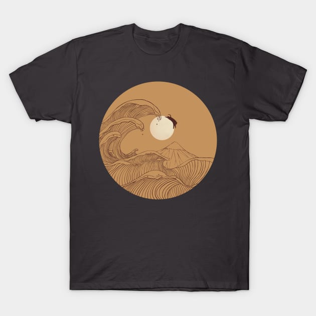 The great wave of mount fuji sunset T-Shirt by Chewbarber